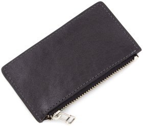 Картхолдер черного цвета из гладкой кожи Grande Pelle (13265)