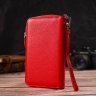 Красный женский кошелек-клатч из фактурной кожи на молнии CANPELLINI (2421619)  - 7