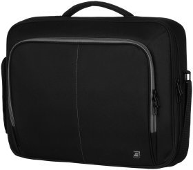 Большая текстильная сумка для ноутбука до 17" 2Е Vector черного цвета через плечо 103510