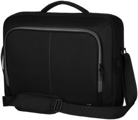 Большая текстильная сумка для ноутбука до 17" 2Е Vector черного цвета через плечо 103510