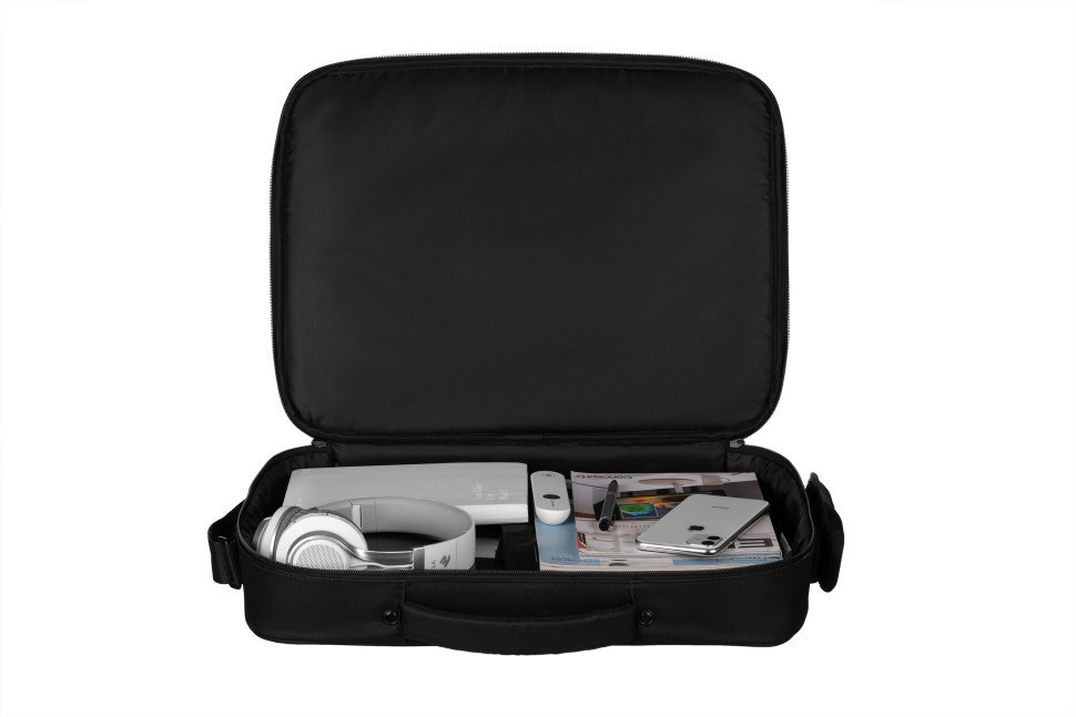 Большая текстильная сумка для ноутбука до 17" 2Е Vector черного цвета через плечо 103510 modnotak фото №10