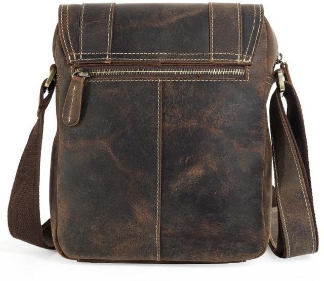 Чоловіча сумка-месенджер з вінтажній коричневої шкіри Tiding Bag (15778)