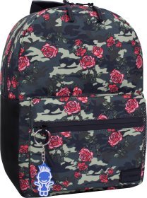 Просторий жіночий рюкзак із текстилю з трояндами Bagland (53510)