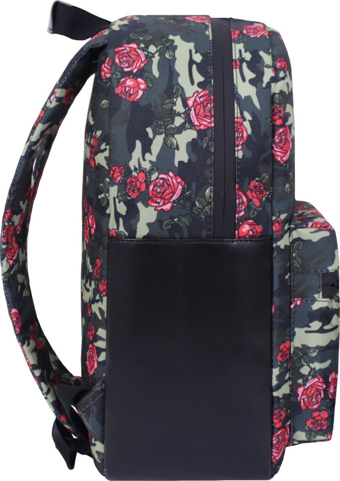Просторий жіночий рюкзак із текстилю з трояндами Bagland (53510)