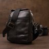 Черная сумка-барсетка из натуральной кожи в компактном размере Vintage (20426) - 7