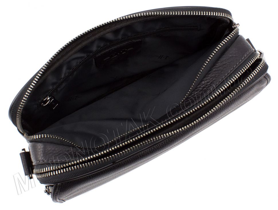 Шкіряна чоловіча барсетка - сумка з плечовим ременем H.T Leather Collection (10377)
