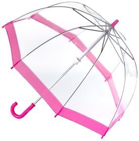 Детский зонт-трость Fulton Funbrella-2 C603 Pink (Прозрачный с розовым акцентом, механика) 93810