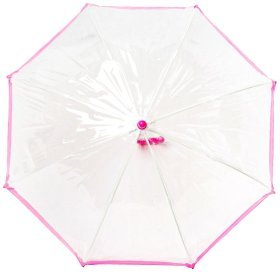 Детский зонт-трость Fulton Funbrella-2 C603 Pink (Прозрачный с розовым акцентом, механика) 93810