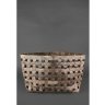 Плетеная сумка темно-коричневого цвета из прочной кожи с эффектом винтаж BlankNote Пазл Xl (12782) - 4
