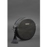 Стильна кругла сумка чорного кольору з натуральної шкіри BlankNote Tablet Blackwood (12828) - 3
