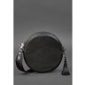 Стильна кругла сумка чорного кольору з натуральної шкіри BlankNote Tablet Blackwood (12828) - 4