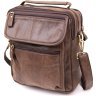 Чоловіча коричнева сумка-барсетка на два відділення з натуральної шкіри Vintage (20441) - 1