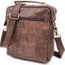 Мужская коричневая сумка-барсетка на два отделения из натуральной кожи Vintage (20441) - 2