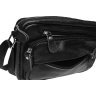 Горизонтальная мужская сумка на плечо из натуральной черной кожи Keizer (21916) - 5