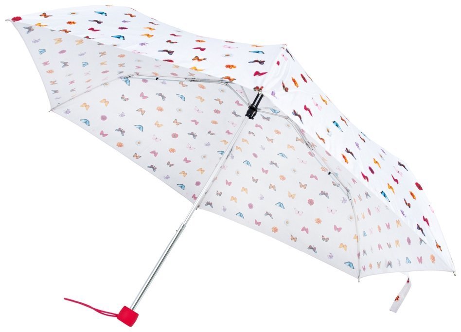 Зонт женский Fulton L553-040997 Superslim-2 Butterflies & Flowers (Круглый купол, белый с принтом бабочек и цветов) 94210 modnotak фото №3