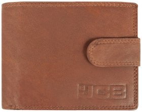 Шкіряне чоловіче портмоне на кнопці з RFID-захистом JCB NC42MN 94310 коричневого кольору