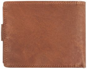 Шкіряне чоловіче портмоне на кнопці з RFID-захистом JCB NC42MN 94310 коричневого кольору