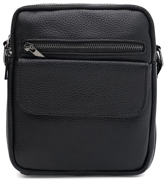 Повседневная сумка черного цвета для мужчин через плечо из кожи флотар Borsa Leather 104510 фото №1 Повседневная сумка черного цвета для мужчин через плечо из кожи флотар Borsa Leather 104510 modnotak фото №1