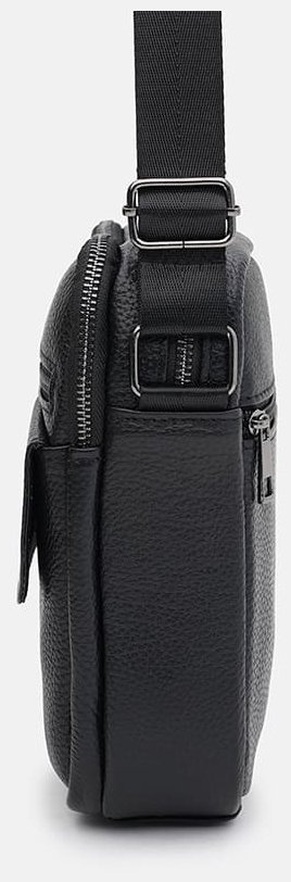 Повседневная сумка черного цвета для мужчин через плечо из кожи флотар Borsa Leather 104510 фото №4 Повседневная сумка черного цвета для мужчин через плечо из кожи флотар Borsa Leather 104510 modnotak фото №4