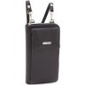 Чорний гаманець-клатч з натуральної шкіри з відділенням для телефону KARYA (1154-45) - 4