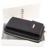 Черный кошелек-клатч из натуральной кожи с отделением для телефона KARYA (1154-45) - 9