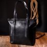 Классическая женская сумка-шоппер большого размера в черном цвете KARYA (2420896) - 9