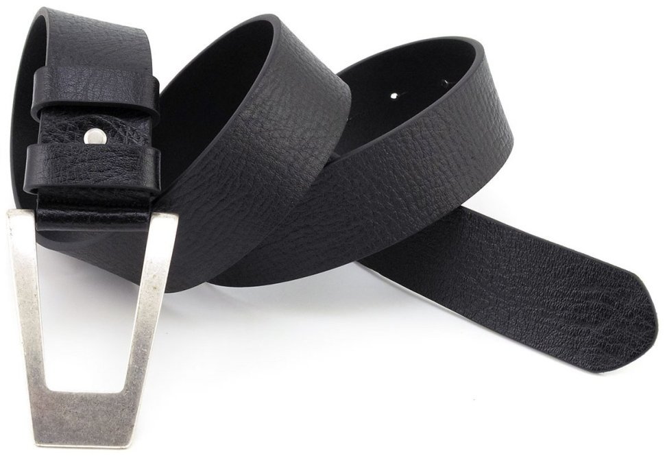 Широкий кожаный ремень с дизайнерской большой пряжкой Gherardini 45054 (Италия) modnotak фото №4