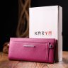 Ярко-розовый женский вместительный кошелек из натуральной кожи KARYA (2421096) - 10