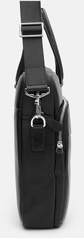 Мужская деловая сумка из зернистой кожи с отсеком под ноутбук Borsa Leather 64910