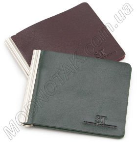 Зажим для купюр зеленого цвета без застежки ST Leather (17812)