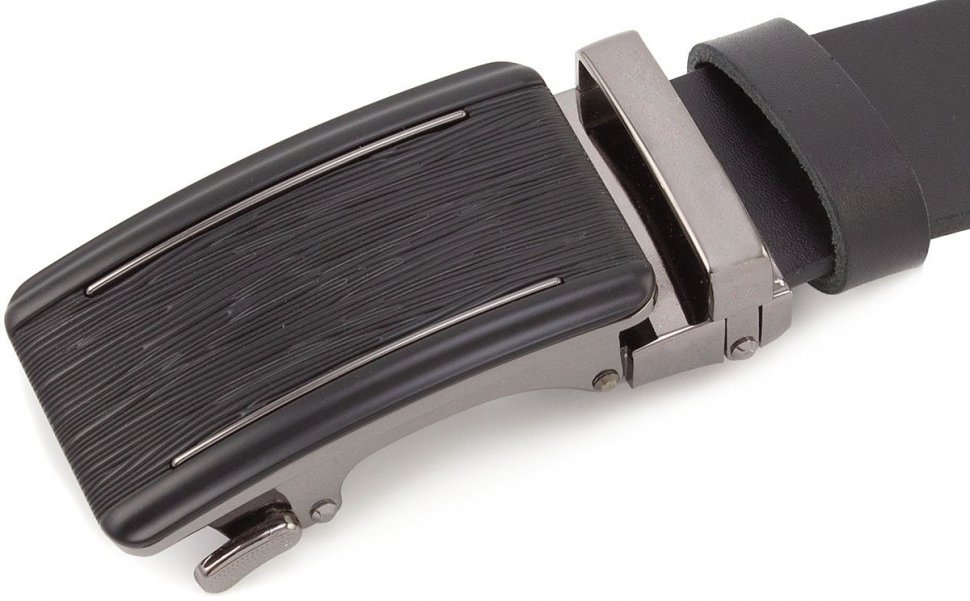 Мужской черный ремень-автомат классического стиля из натуральной кожи S.T. Italian Style (35701)