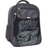 Шкільний текстильний рюкзак для хлопчиків кольору хакі з машиною Bagland (55510) - 1