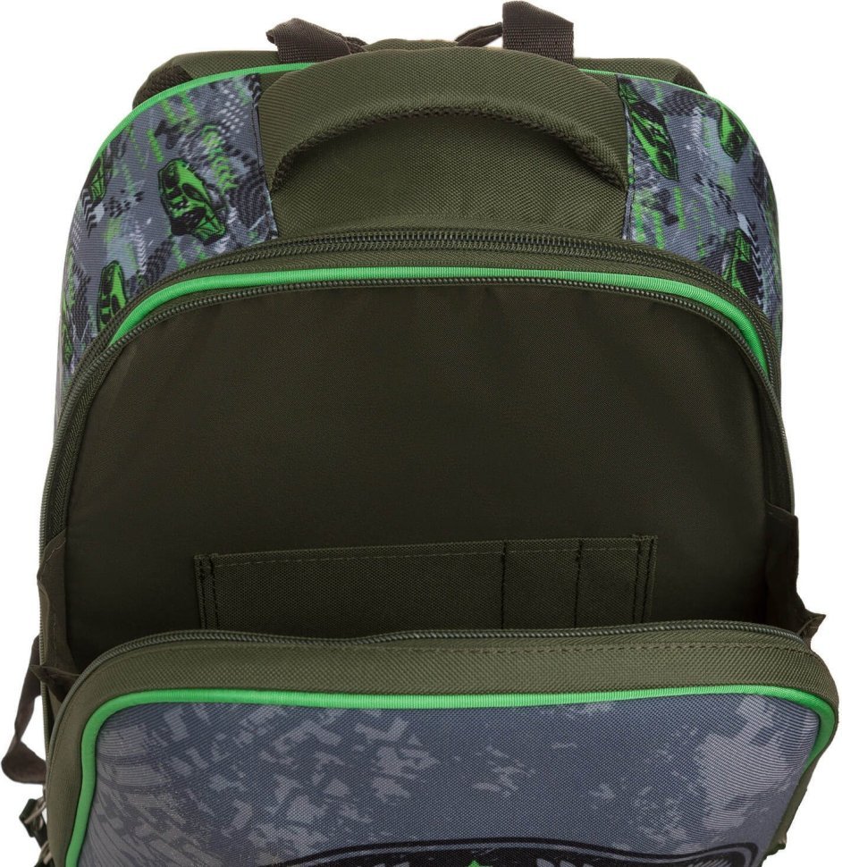 Текстильный рюкзак в цвете хаки для мальчиков на два отделения Bagland (55710)