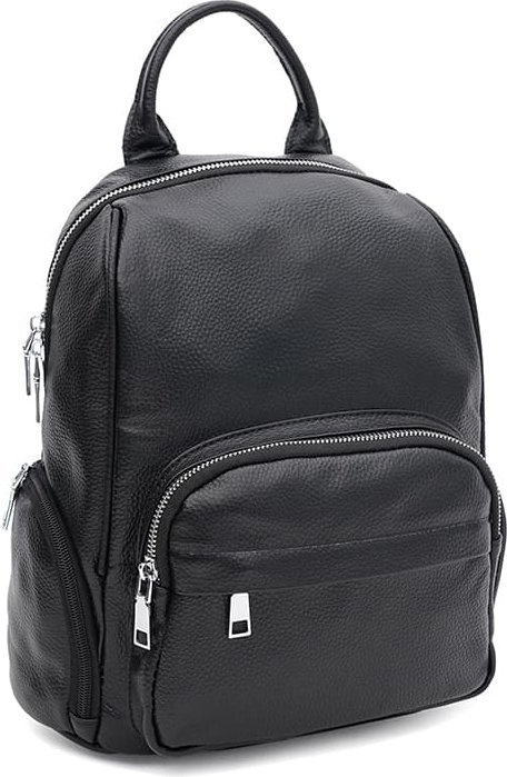 Жіночий шкіряний рюкзак чорного кольору Keizer (56010)