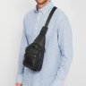 Мужской кожаный повседневный рюкзак-слинг черного цвета Keizer (56210) - 2