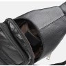 Мужской кожаный повседневный рюкзак-слинг черного цвета Keizer (56210) - 6