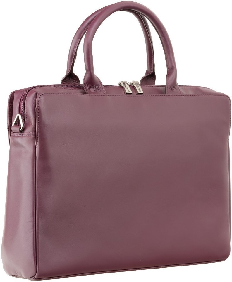 Шкіряна жіноча сумка для ноутбука у сливовому кольорі Visconti 66510