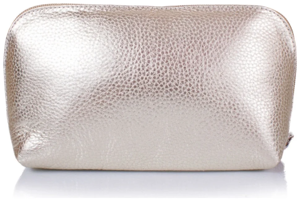 Яркая женская косметичка из фактурной кожи Desisan 106710 золотого цвета modnotak фото №4