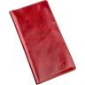 Женский вертикальный бумажник из натуральной кожи красного цвета на кнопках SHVIGEL (2416194) - 1