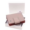 Кожаный женский кошелек темно-розового цвета с разворотом под документы ST Leather 1767310 - 9
