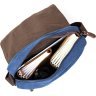 Мужская сумка-мессенджер из плотного текстиля синего окраса Vintage (20606) - 3