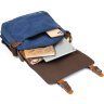 Мужская сумка-мессенджер из плотного текстиля синего окраса Vintage (20606) - 4