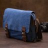 Мужская сумка-мессенджер из плотного текстиля синего окраса Vintage (20606) - 6