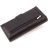 Чорний жіночий шкіряний гаманець великого розміру з хлястиком на кнопці ST Leather 1767410 - 3