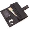 Черный женский кожаный кошелек большого размера с хлястиком на кнопке ST Leather 1767410 - 7