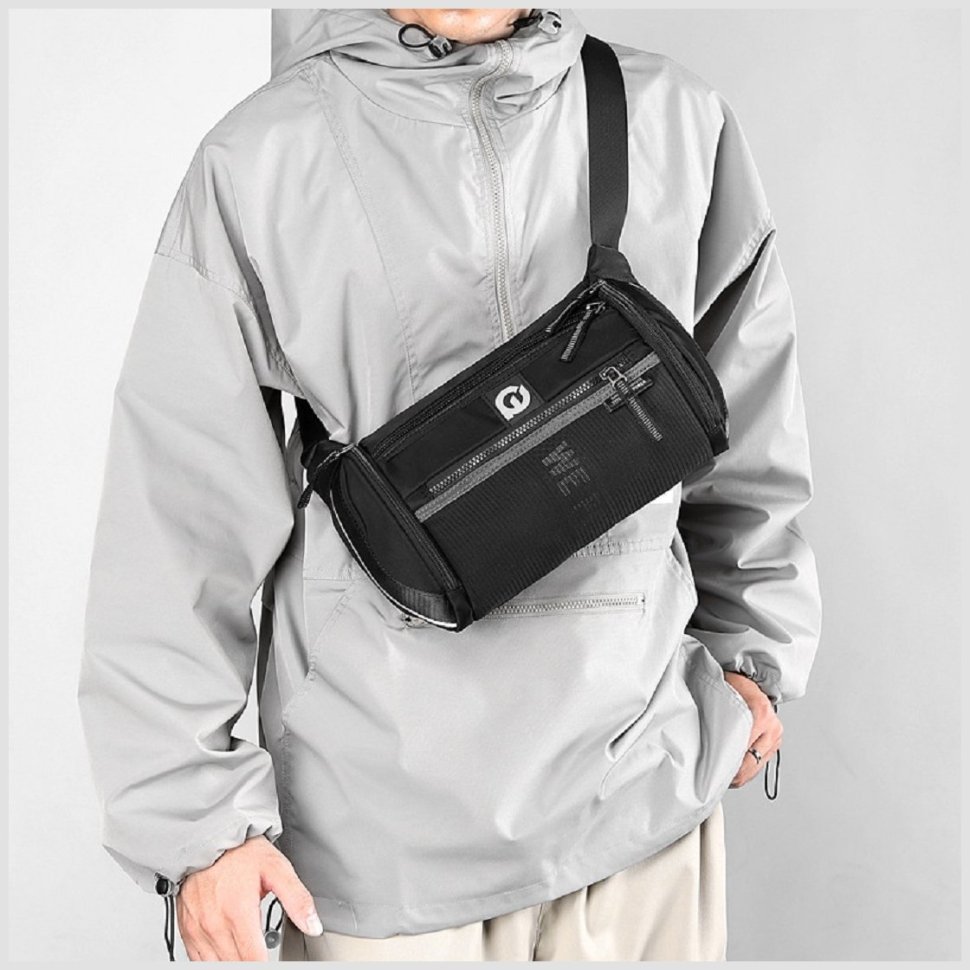 Мужская текстильная горизонтальная сумка через плечо Confident 77410
