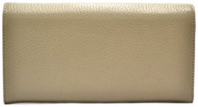 Женский кожаный кошелек на кнопке бежевого цвета Desisan 107610