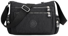 Жіноча сумка через плече із текстильного матеріалу в чорному кольорі Confident 77610