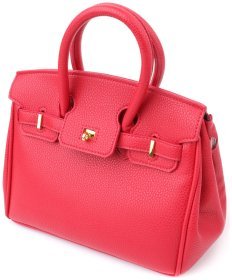 Повседневная женская сумка из качественного кожзама с маленькой ручкой Vintage красного цвета 97610