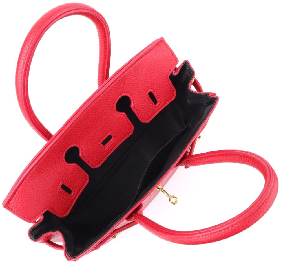 Повседневная женская сумка из качественного кожзама с маленькой ручкой Vintage красного цвета 97610 modnotak фото №4